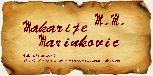 Makarije Marinković vizit kartica